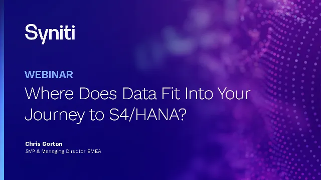 Where does data fit into your journey to S/4HANA?