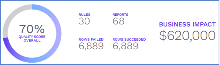 vetted data quality reports that help rapidly quantify where data quality defects exist.